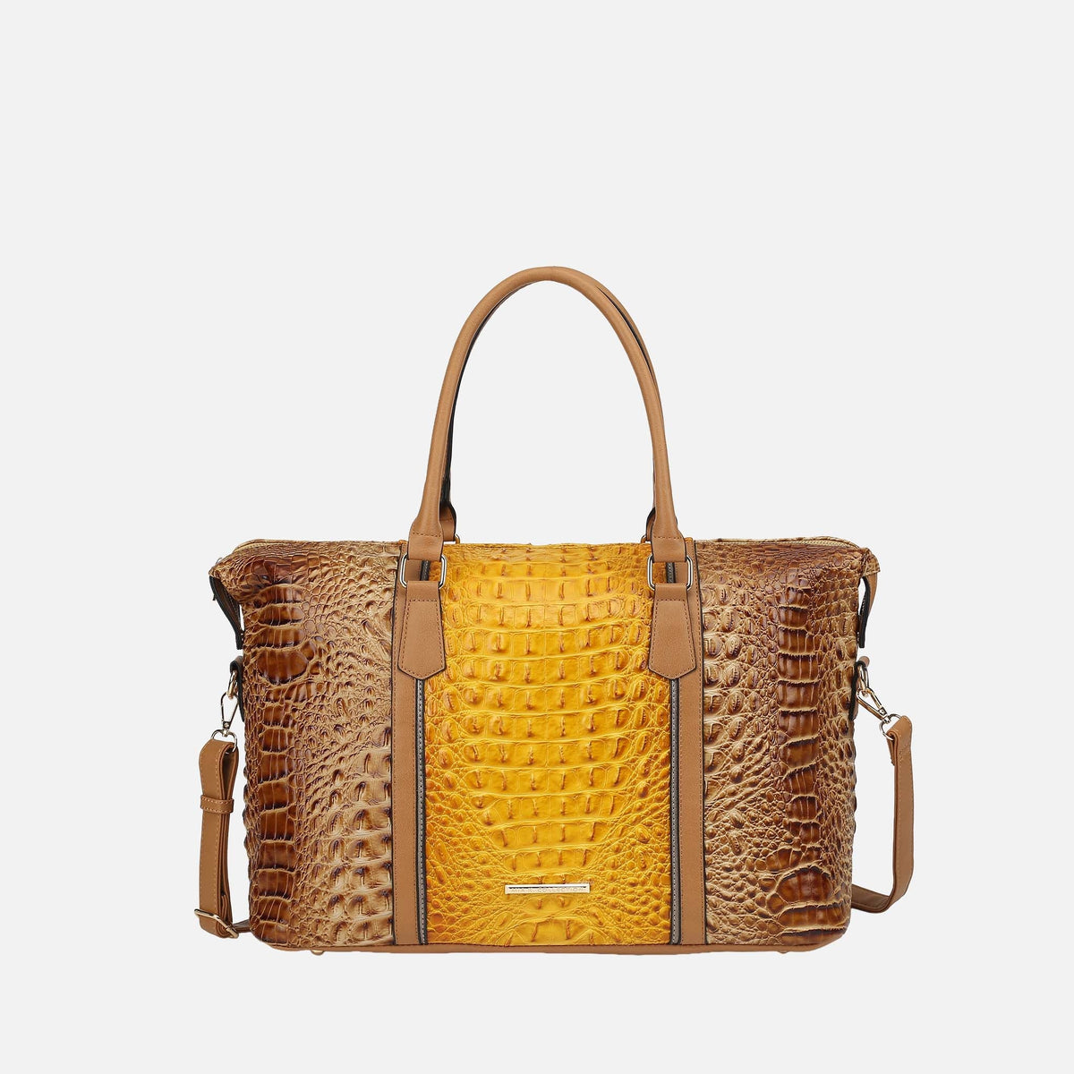 Mkf Collection by Mia K. - Raven Croc Embossed Duffel Bag