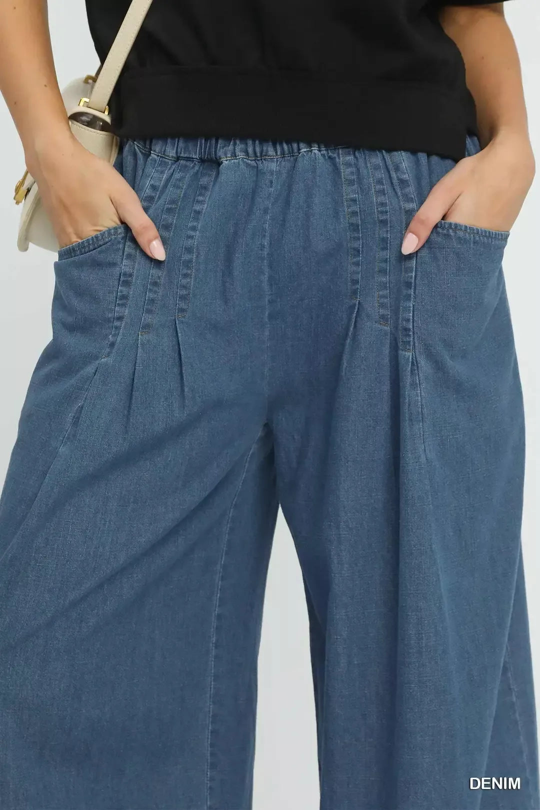 umgee stone washed Umgee Stone Washed Wide Leg Pants view 5 (bottom) - shop at us.meeeshop
