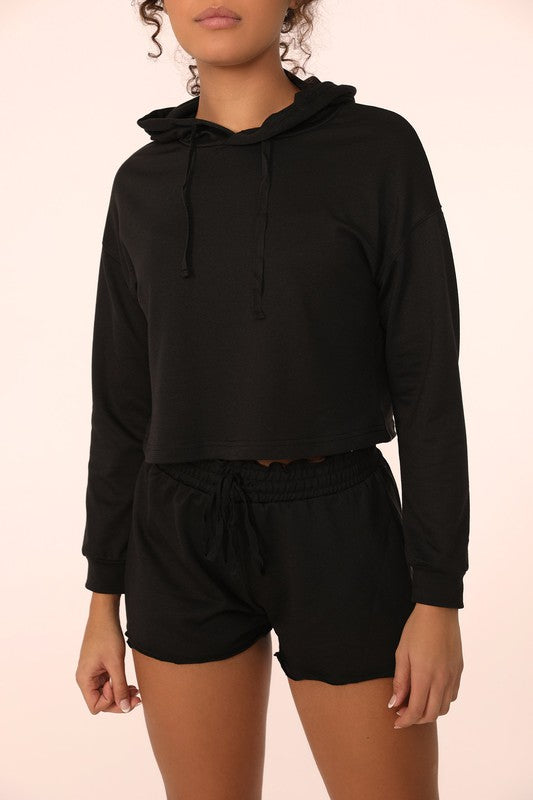French Terry Cropped Hoodie | view 5 | Alamae Apparel | us.meeeshop