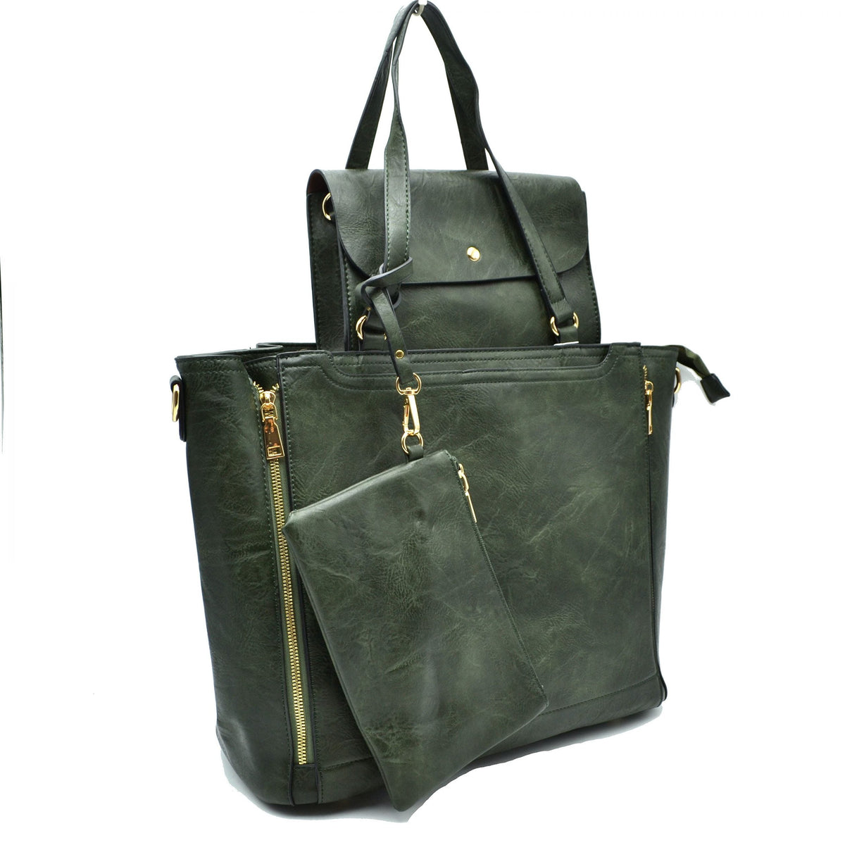 3 in 1 Side Zipper Women's Tote Handbag Set