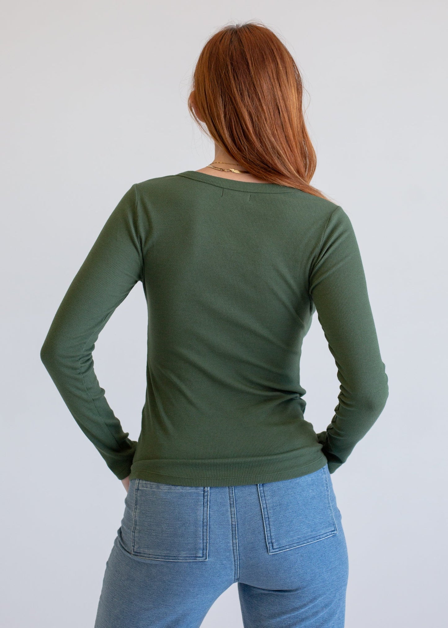 2x1 Long Sleeve Henley in XS view 5 - 2X Henley Shirt (top)