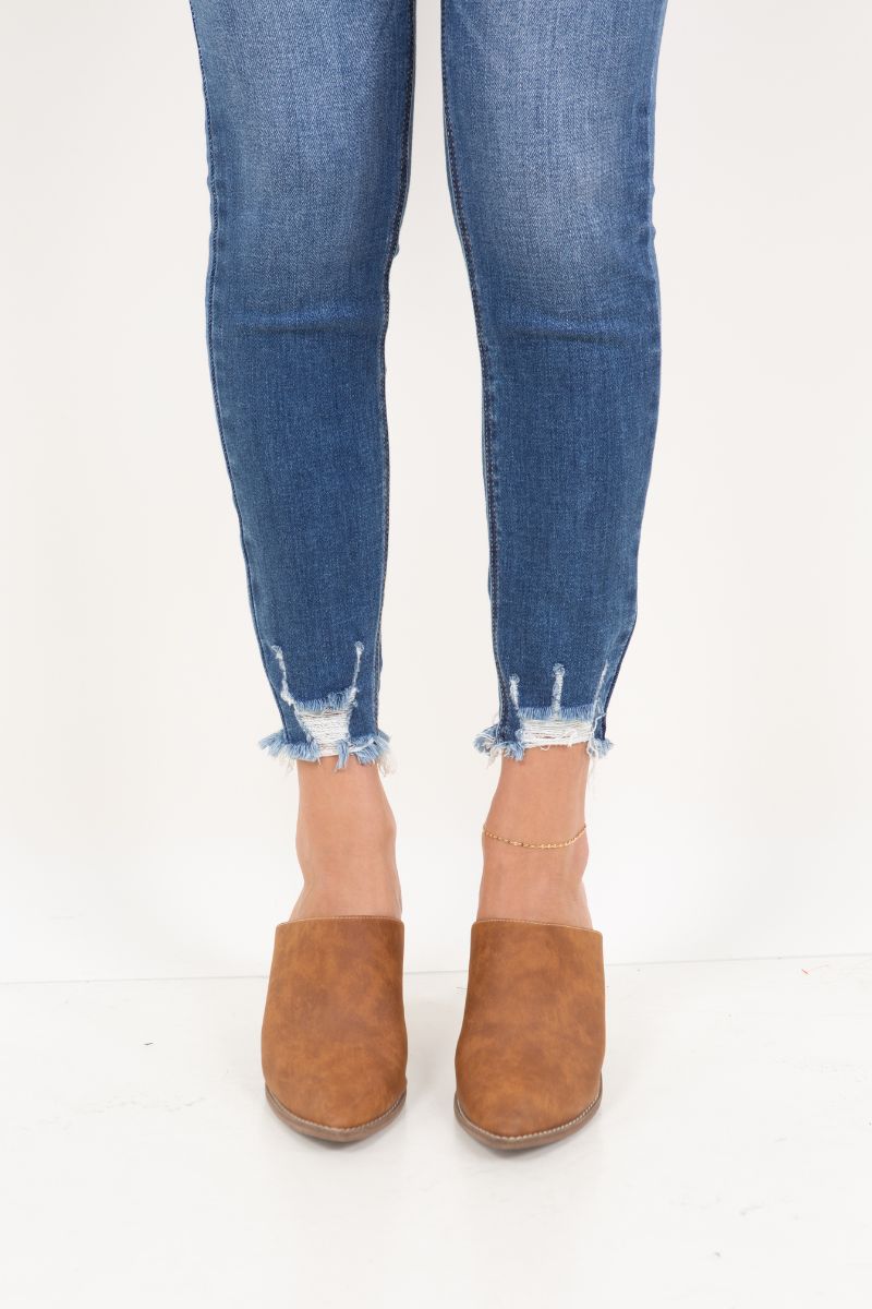 rebel corset double Rebel Corset Double Waist Ankle Distress Jeans view 14 (bottom) - shop at us.meeeshop
