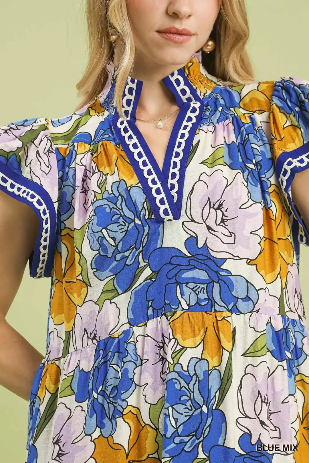 umgee mix bold Umgee Mix Bold Floral Tiered Midi Dress view 5 (dress) - shop at us.meeeshop