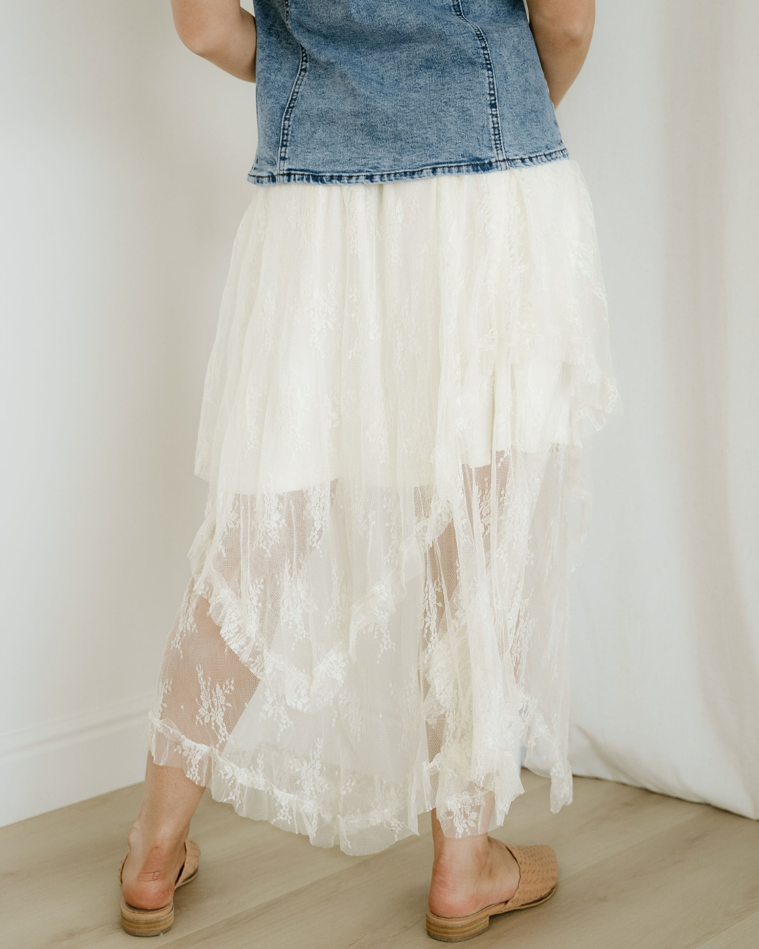 lace cascading tiered Lace Cascading Tiered High Waist Maxi Skirt view 8 (dress) - shop at us.meeeshop