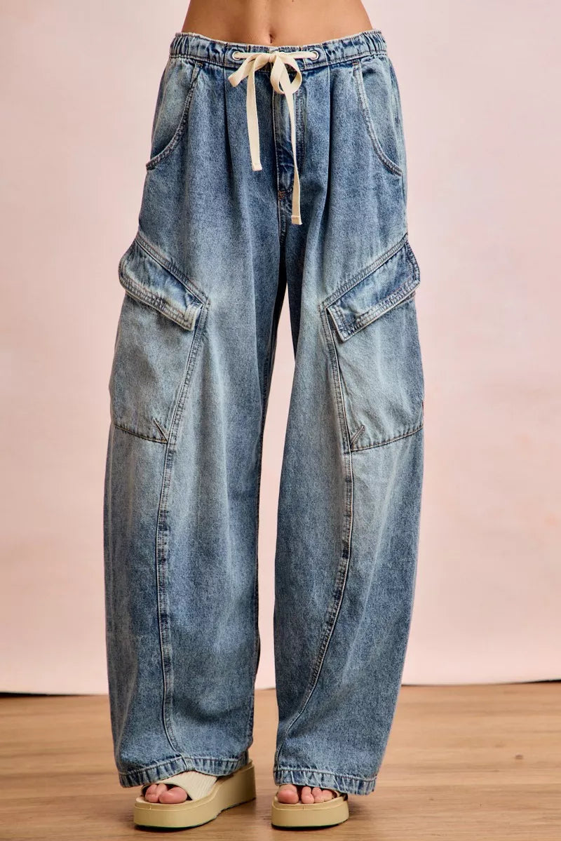 Bibi Baggy Barrel Jeans with Cargo Pockets | view 5 | Trendsi | us.meeeshop