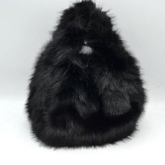 Fluffy Shaggy Plush Handbag with Integrated Top Handle