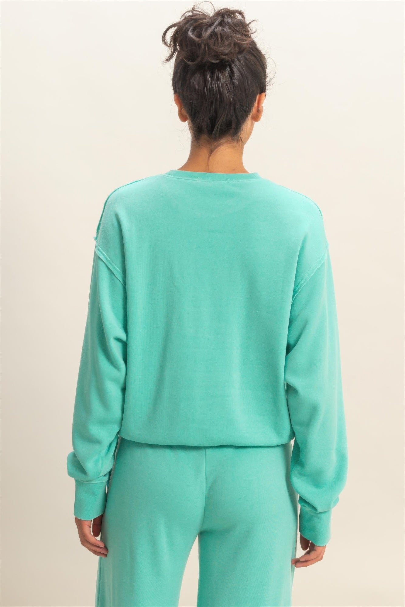 Hyfve Raw Edge Detail Burnout Sweatshirt | view 27 | Ccwholesaleclothing | us.meeeshop
