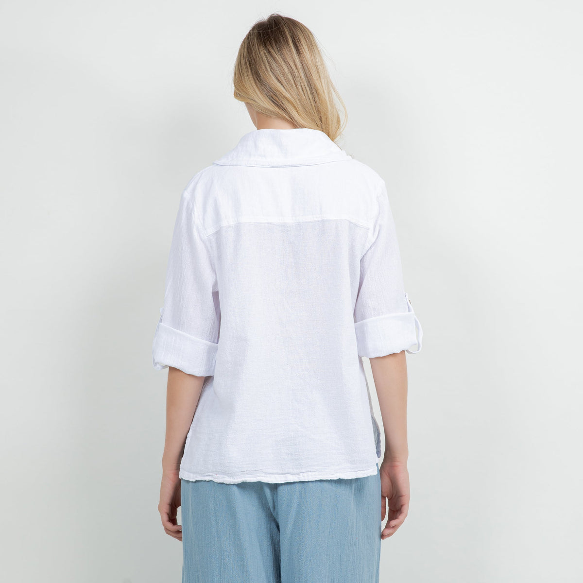 Sloanne Button-up 100% Cotton Gauze Top