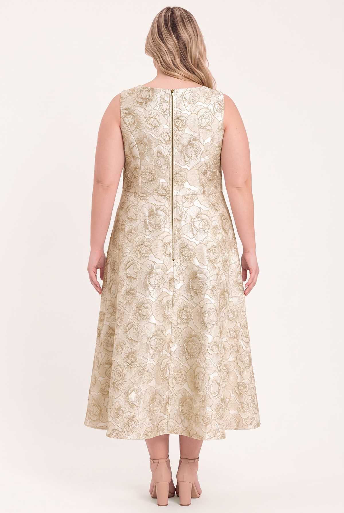 Flying Tomato Gilded Rose Woven Midi Dress