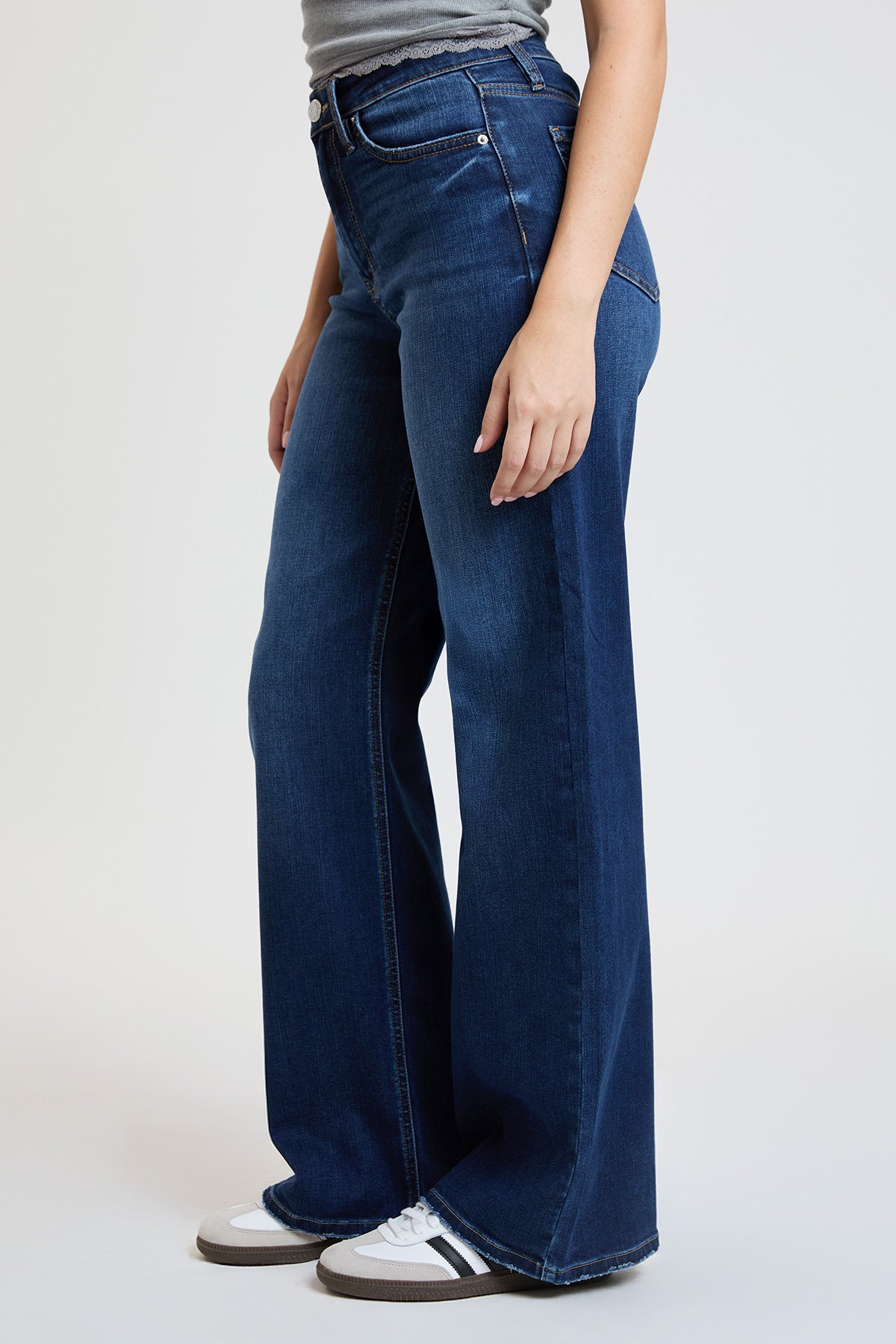 Ymi Women's Super Soft High Rise Wide Leg Jeans