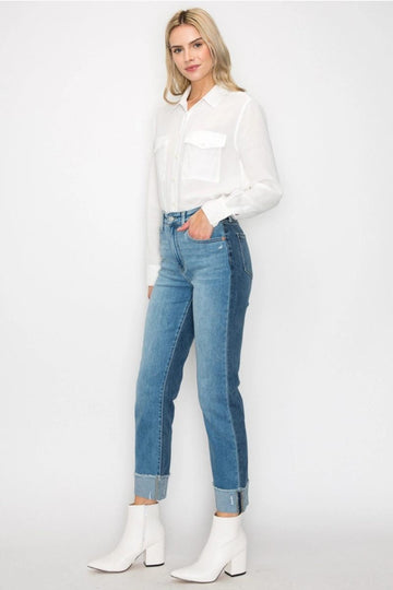 Alexandra High Rise Straight Jeans (reg & Plus) in 5 (26) view 2 - High-Waisted - Plus Jeans (bottom)