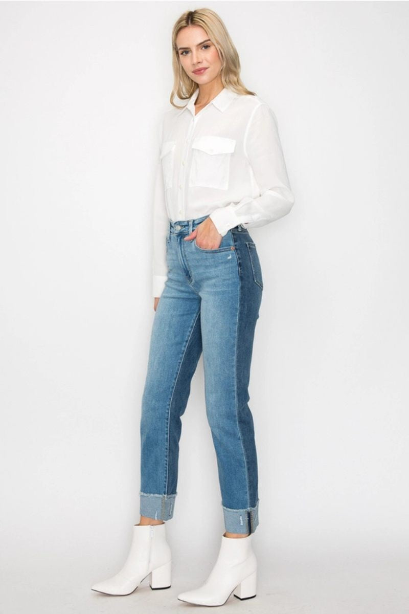 Alexandra High Rise Straight Jeans (reg & Plus) in 5 (26) view 2 - High-Waisted - Plus Jeans (bottom)