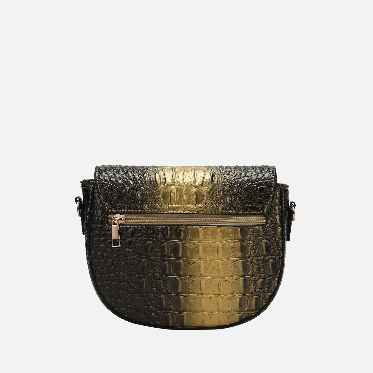 Amalia Croc-embossed Crossbody Bag in Croco Green view 3 - Bag Crossbody