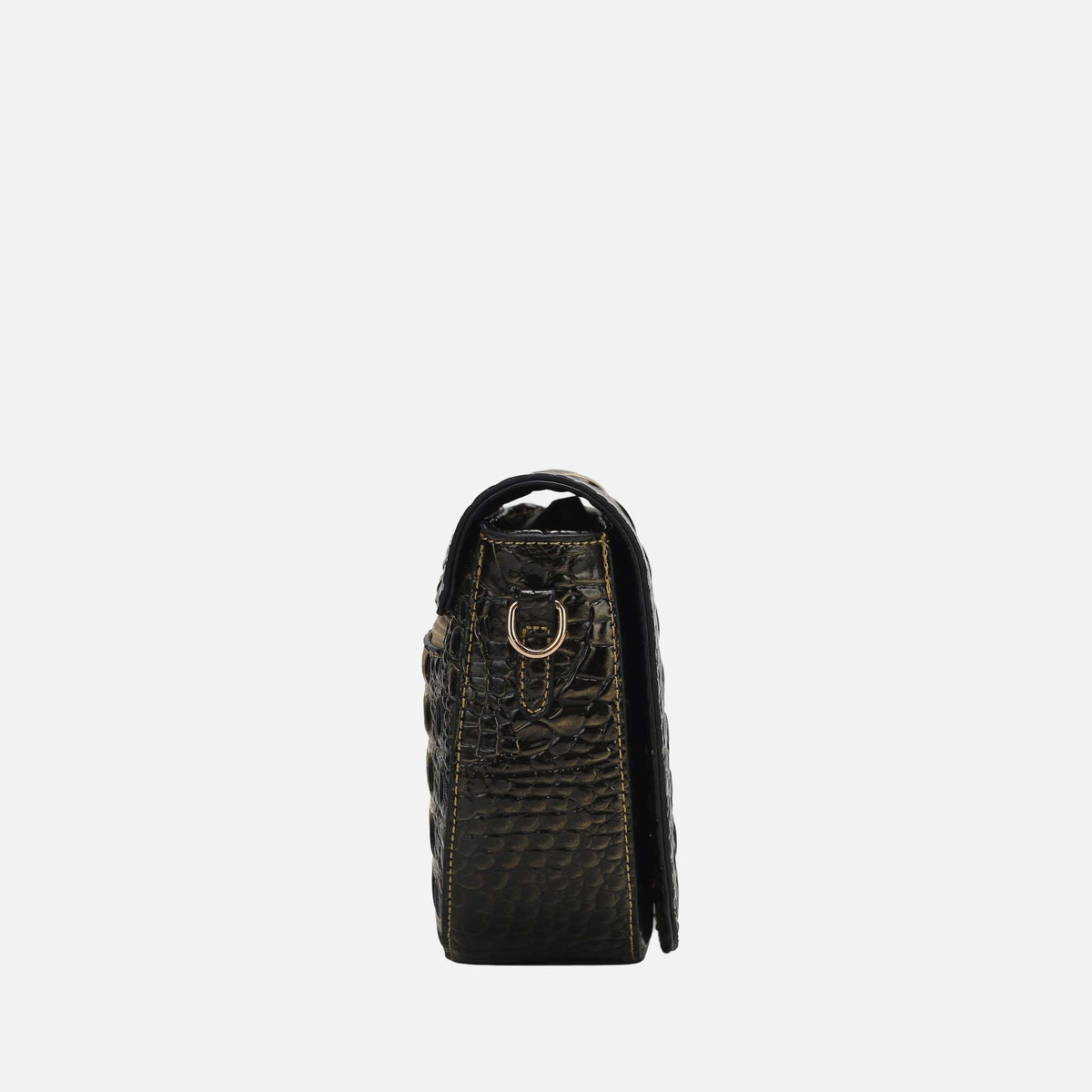 Amalia Croc-embossed Crossbody Bag in Croco Purple view 4 - Bag Crossbody
