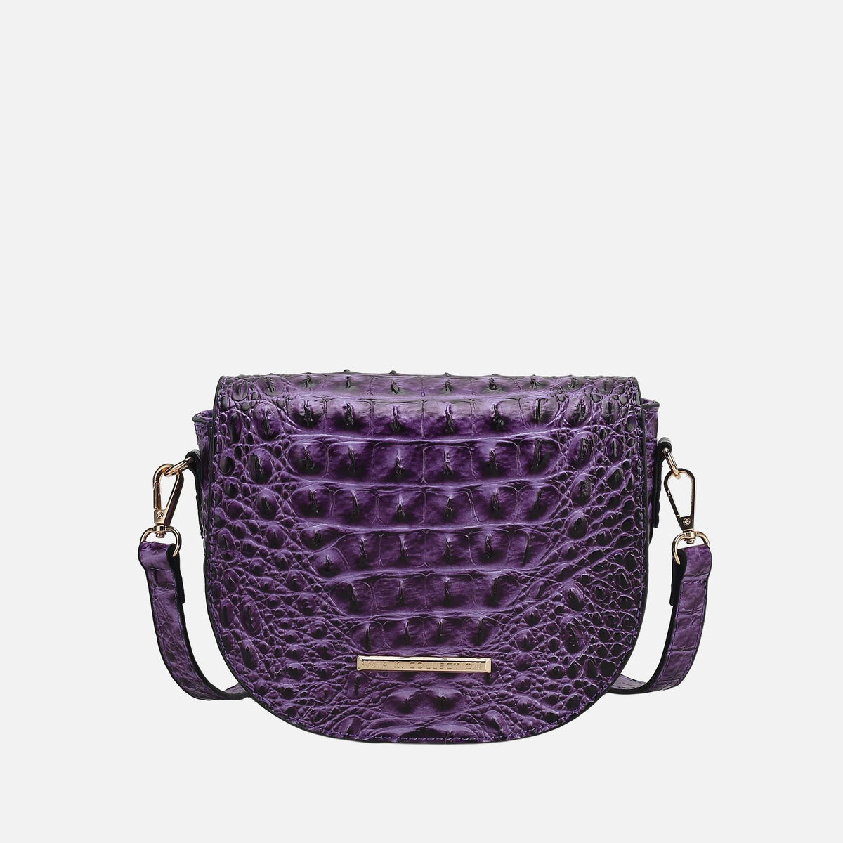 Amalia Solid Croc Crossbody Bag view 11 - Bag Crossbody