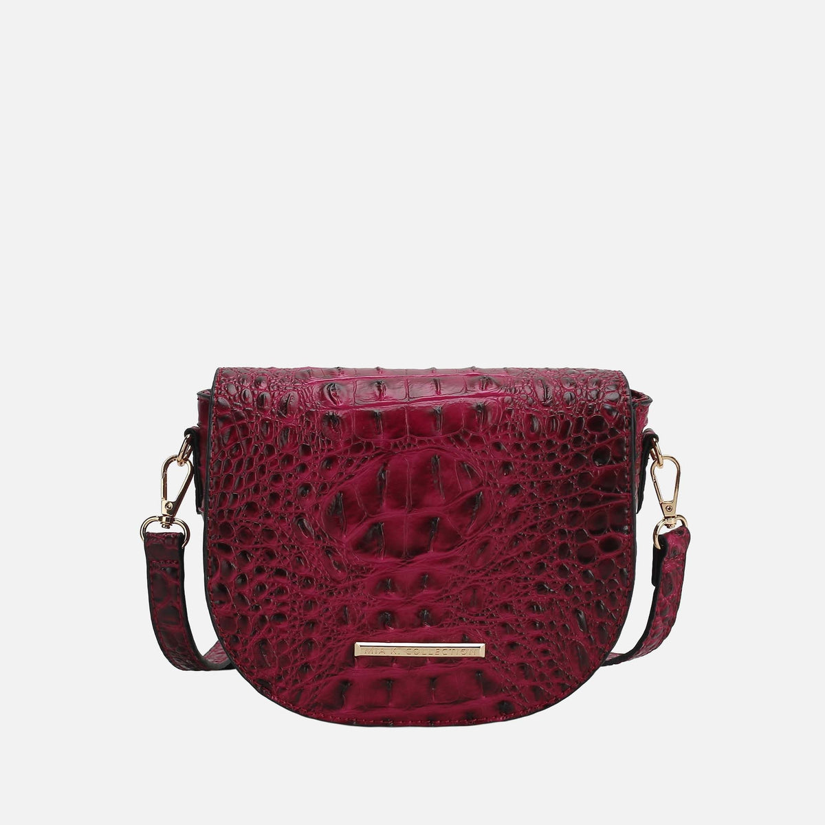 Amalia Solid Croc Crossbody Bag view 9 - Bag Crossbody