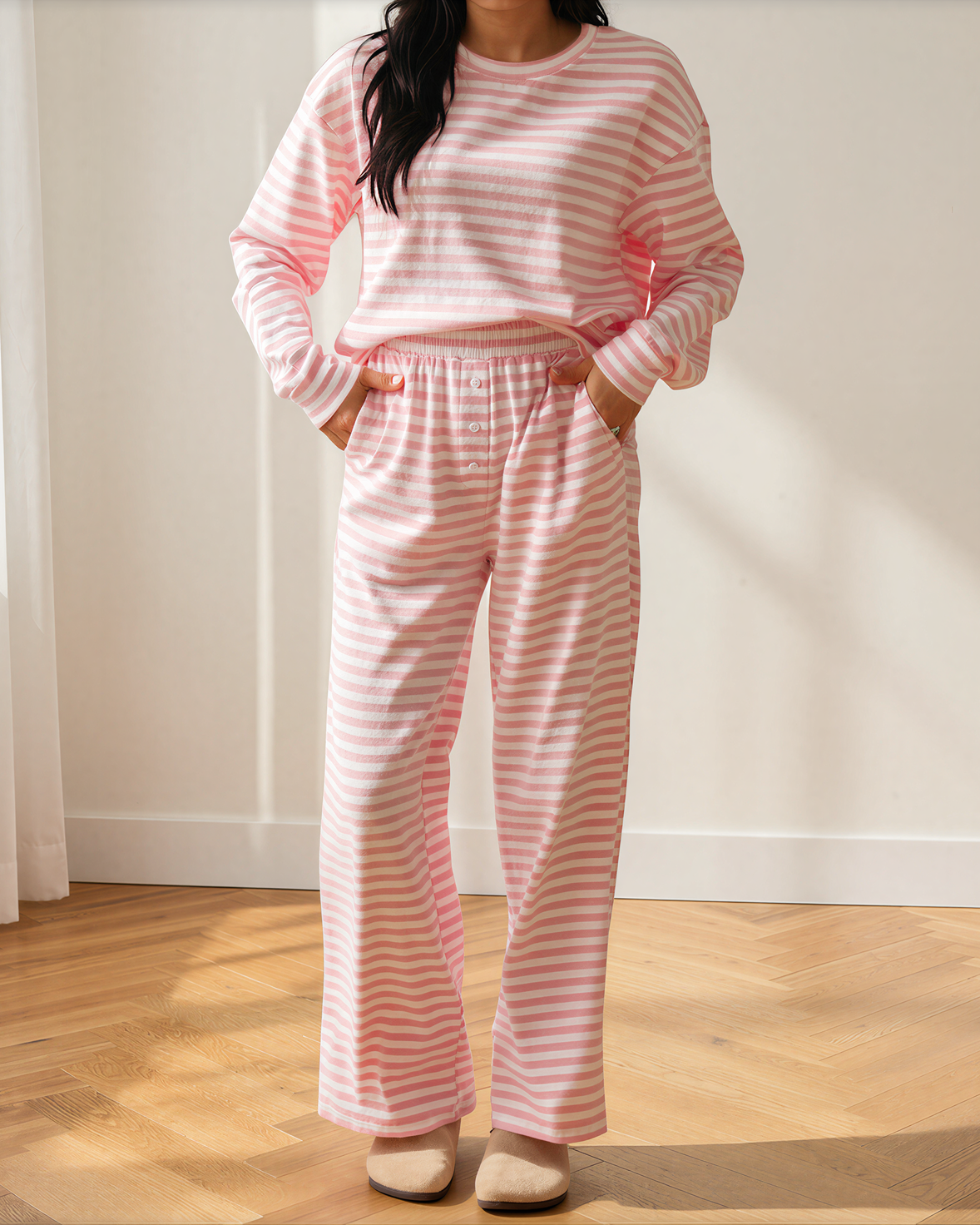 Amayah Buttoned Straight Pants Two Piece Set view 11 (bottom)