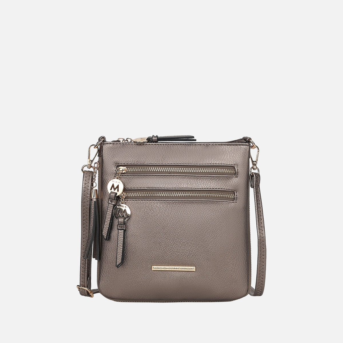 Angelina Expandable Crossbody Bag in Pewter view 9 - Bag Crossbody