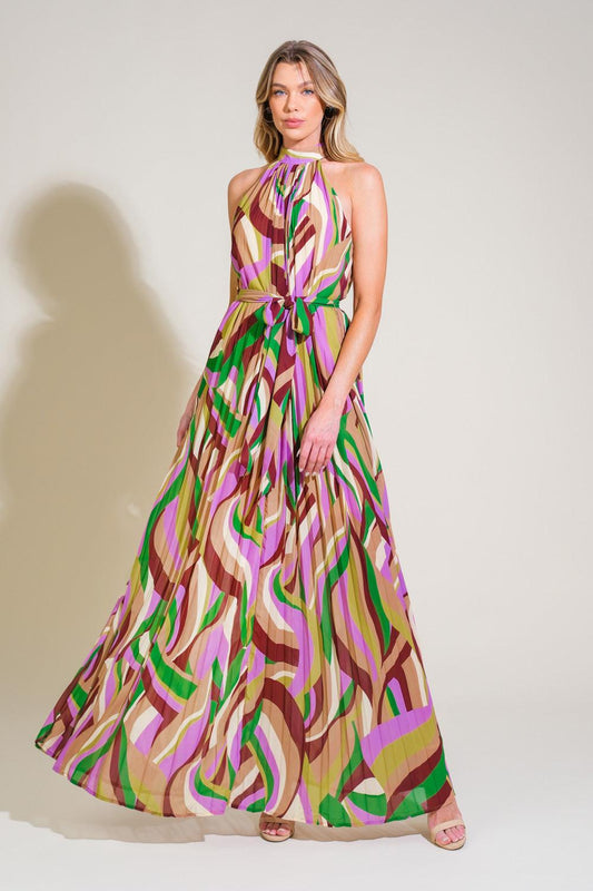 As Time Goes by Woven Maxi Dress in LAVENDER ACID view 2 - Time Flies Dress Up