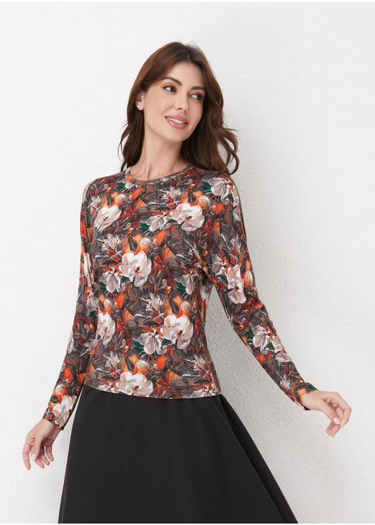 Autumn Bloom Knit Top in S view 2 - Fall Wardrobe Essential - Autumn Top