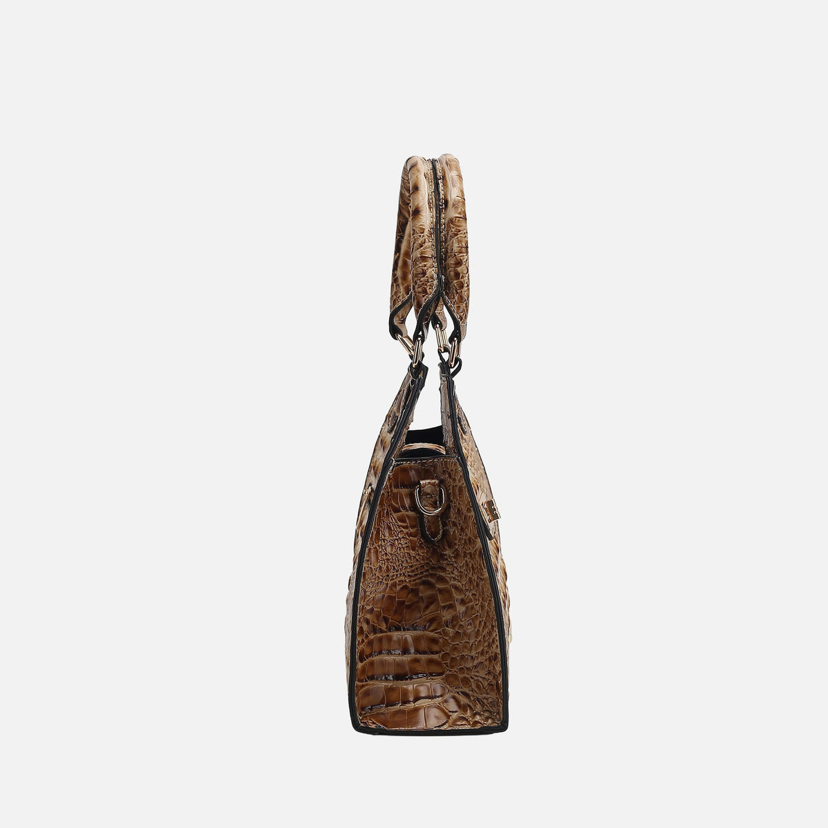 Ava Croc Tote Bag in Croco Fuchsia view 3 - Bag Tote