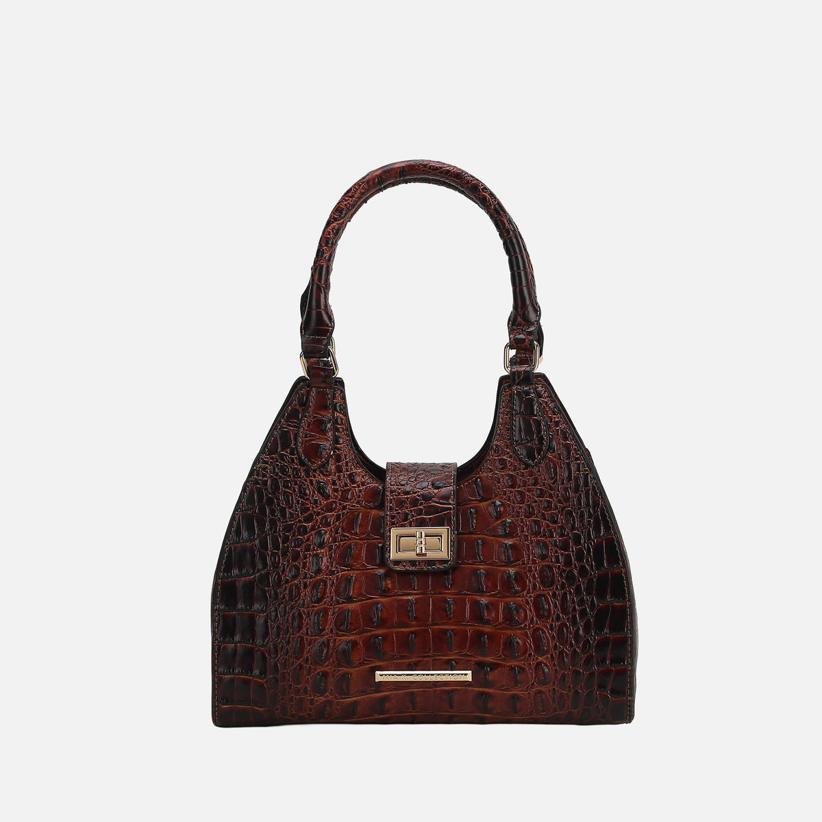 Ava Croc Tote Bag in Croco Navy view 7 - Bag Tote
