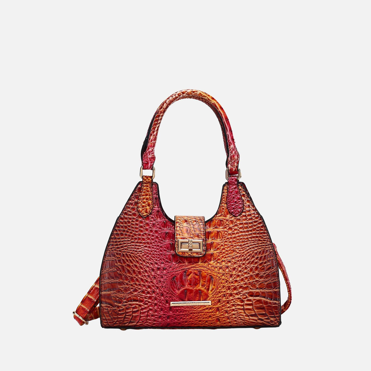 Ava Gradient Croc Tote Bag in Croc Brown - Bag Tote