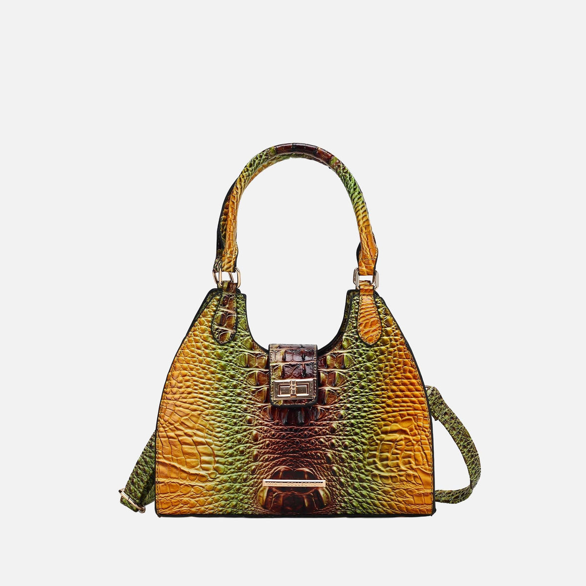 Ava Gradient Croc Tote Bag in Croc Turquoise view 5 - Bag Tote