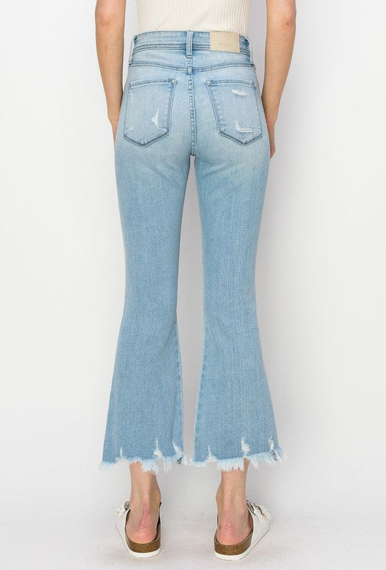 Ava plus High Rise Crop Flare Jeans in P-22 view 4 - High-Waisted - Ava Plus Size Jeans (bottom)