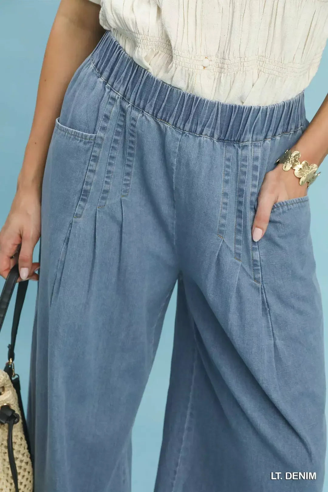 umgee stone washed Umgee Stone Washed Wide Leg Pants view 5 (bottom) - shop at us.meeeshop