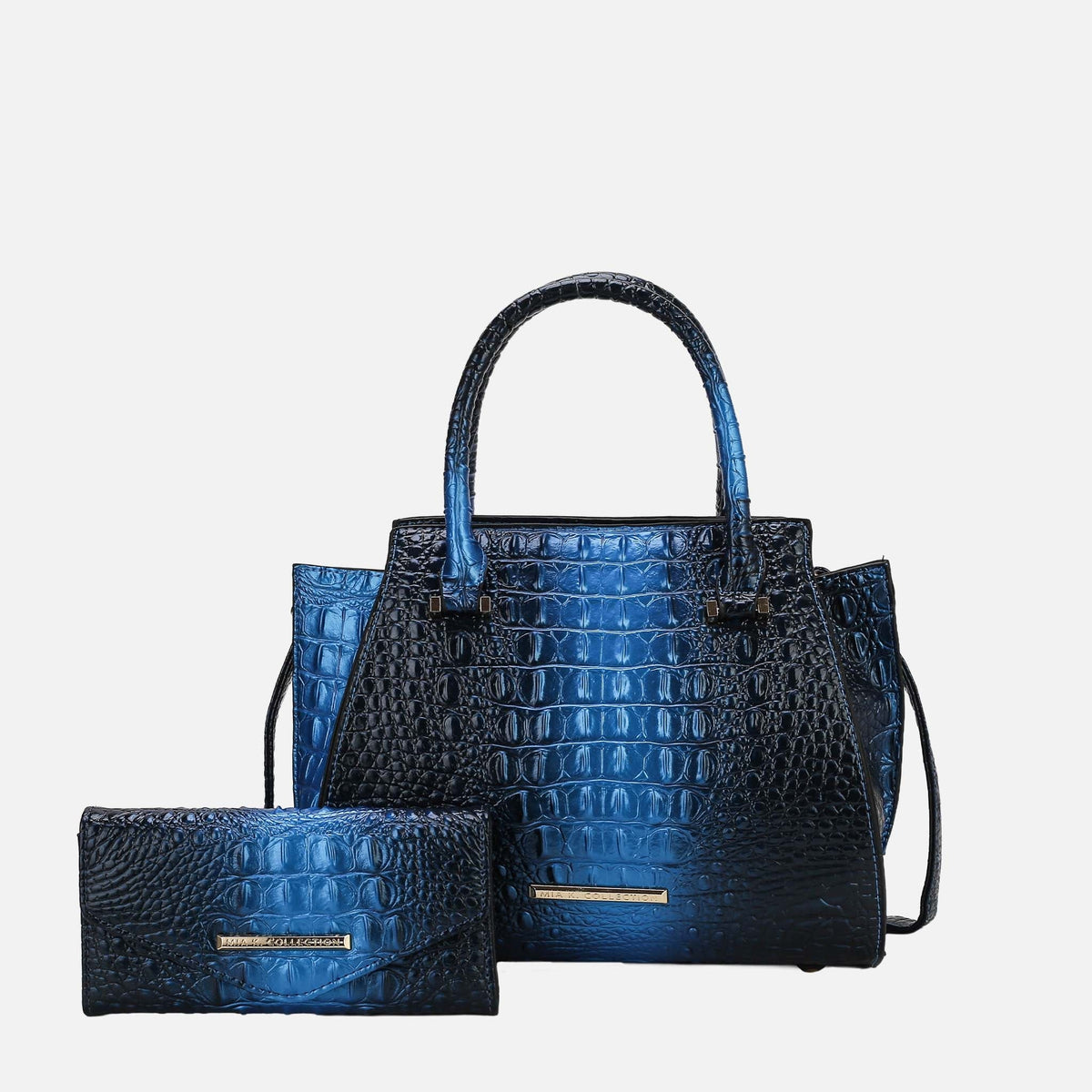 Bently Croc-embossed Tote and Set in Croco Gold - Set Tote (one-piece)