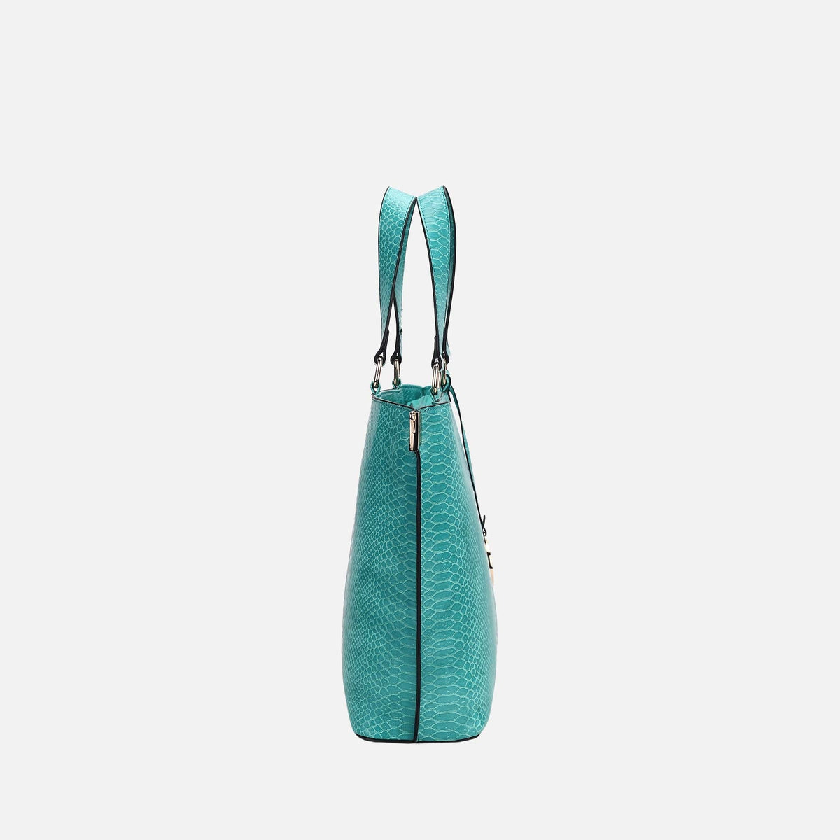 Beryl Embossed Tote Bag and Wristlet Set in Midnight Blue view 4 - Set Tote (one-piece)
