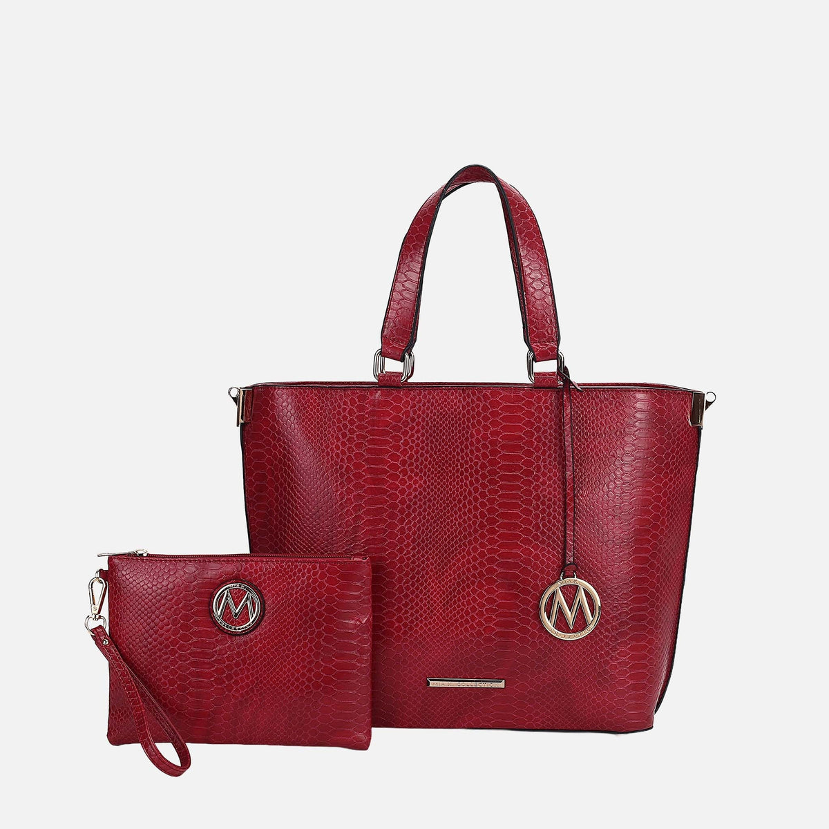 Beryl Embossed Tote Bag and Wristlet Set view 10 - Set Tote (one-piece)