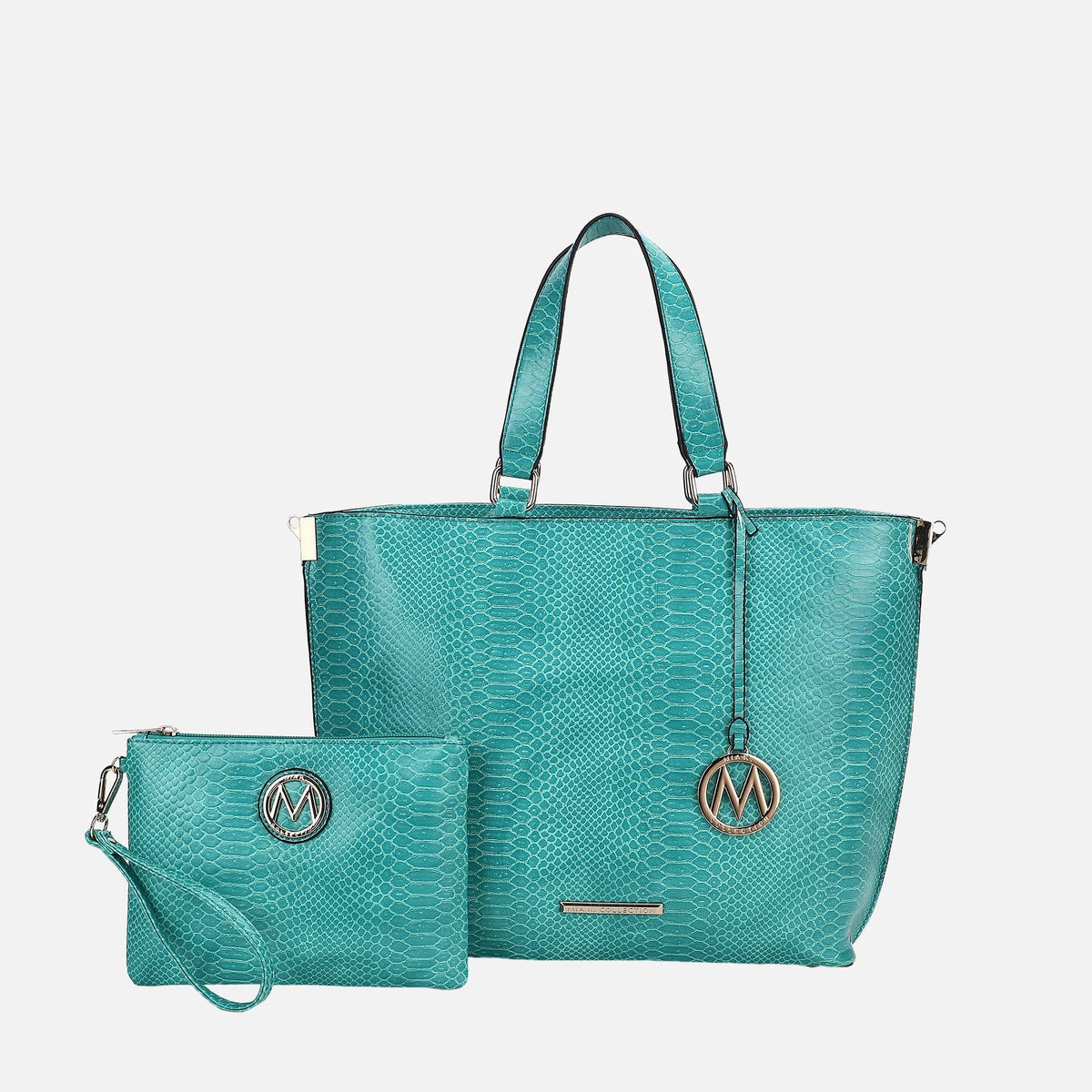 Beryl Embossed Tote Bag and Wristlet Set view 11 - Set Tote (one-piece)