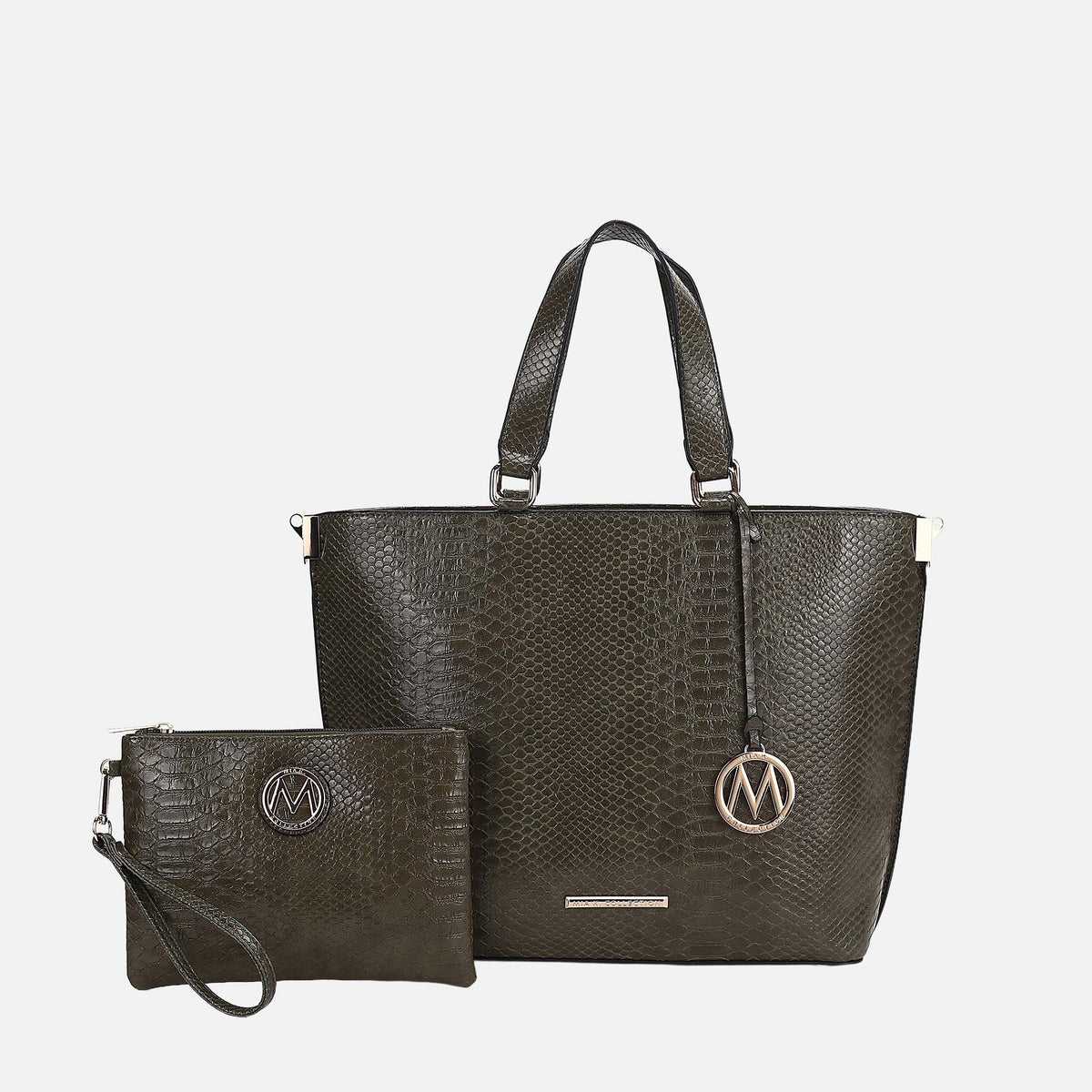 Beryl Embossed Tote Bag and Wristlet Set view 9 - Set Tote (one-piece)