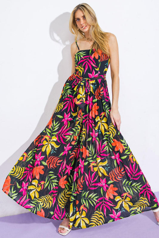 Blossoming with Joy Woven Jumpsuit in BLACK view 2 (one-piece)