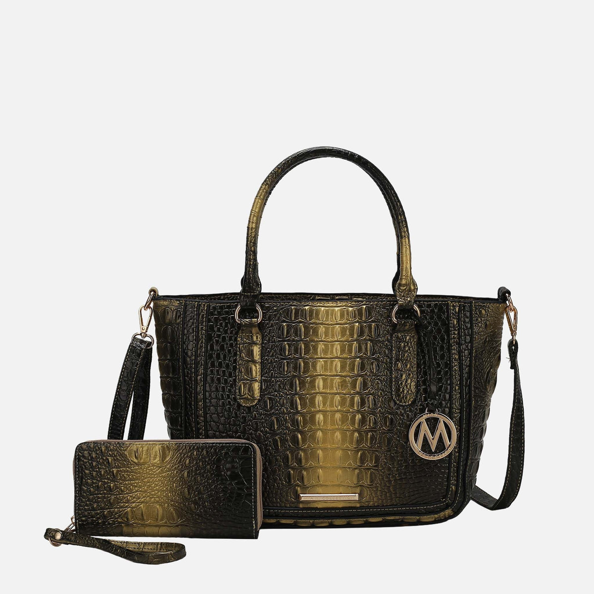 Bonnie Croc-embossed Handbag and Set in Croco Purple view 4 - Set Handbag (one-piece)