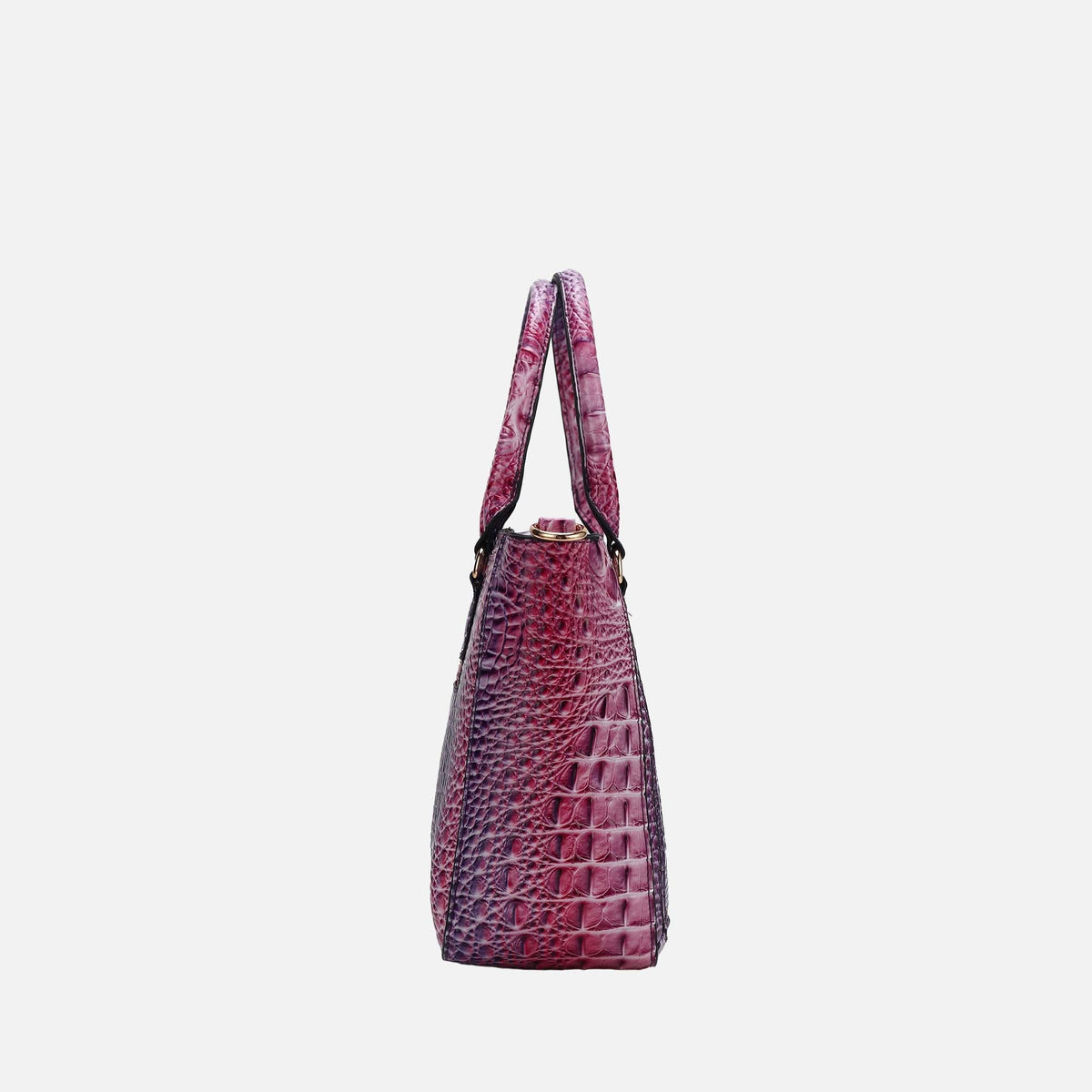 Bonnie Gradient Croc Shoulder Bag and Set in Coral Pink view 4 - Set Bag (one-piece)