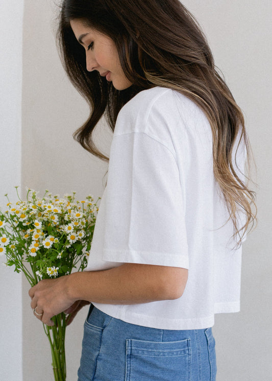 Boxy Crop Tee in XS view 2 - Boxy Crop Tee Womens (top)
