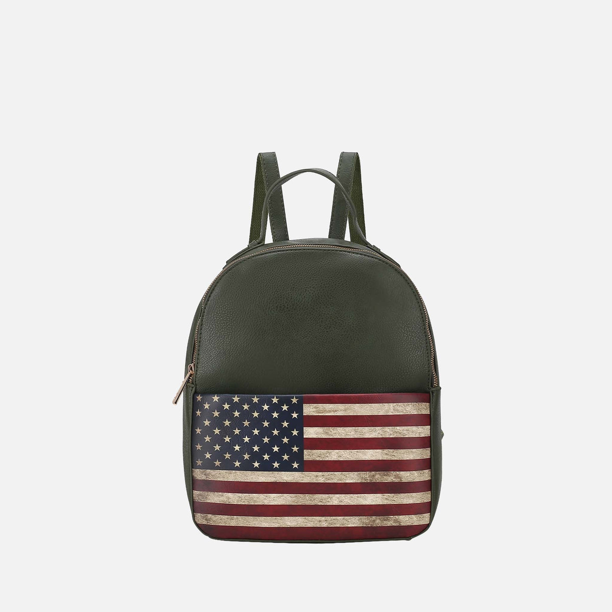 Briella Flag Print Backpack Handbag in Tan view 8