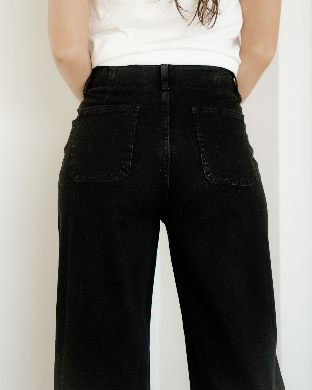 Brooke High Waist Wide Leg Jeans in Black view 13 - High-Waisted - Tribal Brooke High Rise Jeans (bottom)