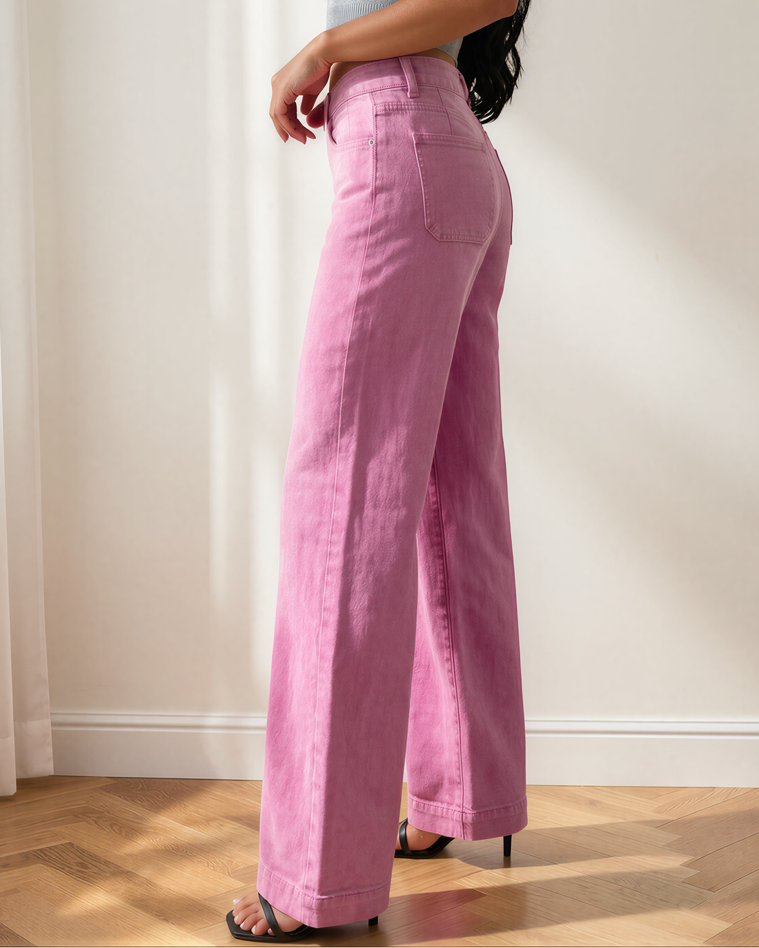 Brooke High Waist Wide Leg Jeans in Black view 9 - High-Waisted - Tribal Brooke High Rise Jeans (bottom)