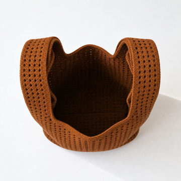 Brown Crochet Handbag view 2 - Brown Crochet Bag