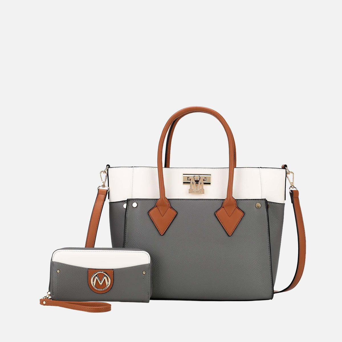 Brynlee Tote Bag and Set in Gray view 5 - Brynlee Bag (one-piece)