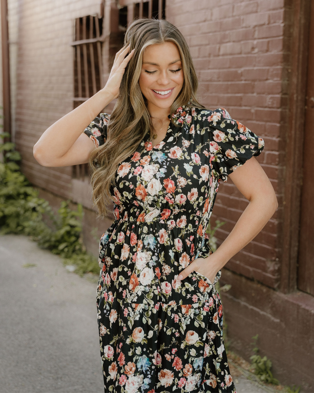 Calla V Neck Pleated Tiered Maxi Dress view 7