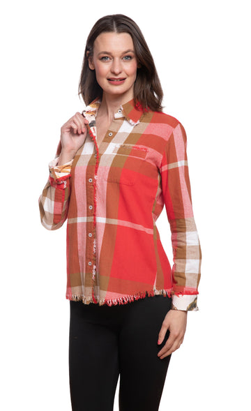 Cape Cod Top Chocolate Red Yarn-dyed Plaid in S view 2 - Cape Cod Top Things To Do