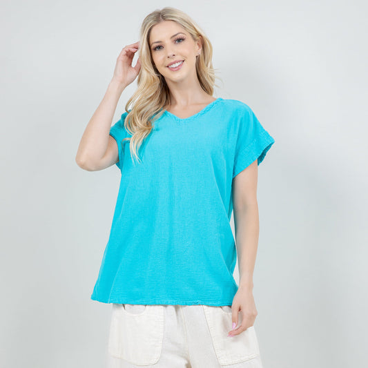 Carla 100% Cotton Gauze Top in Osfm Sale in OSFM(S) view 2 - Sale Top