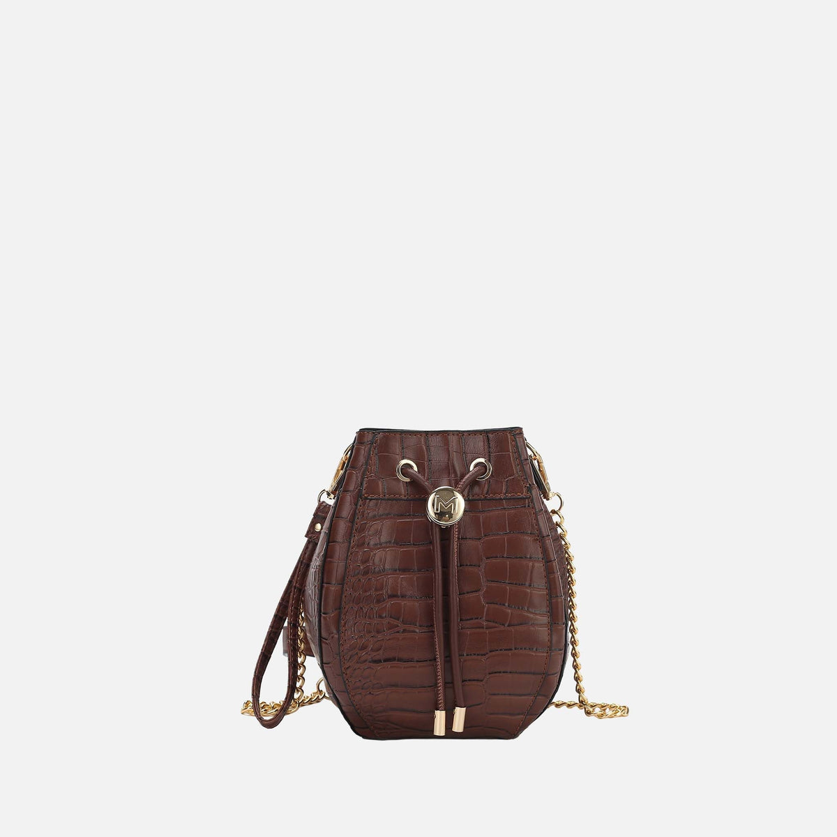 Cassidy Embossed Bucket Bag in Taupe view 10