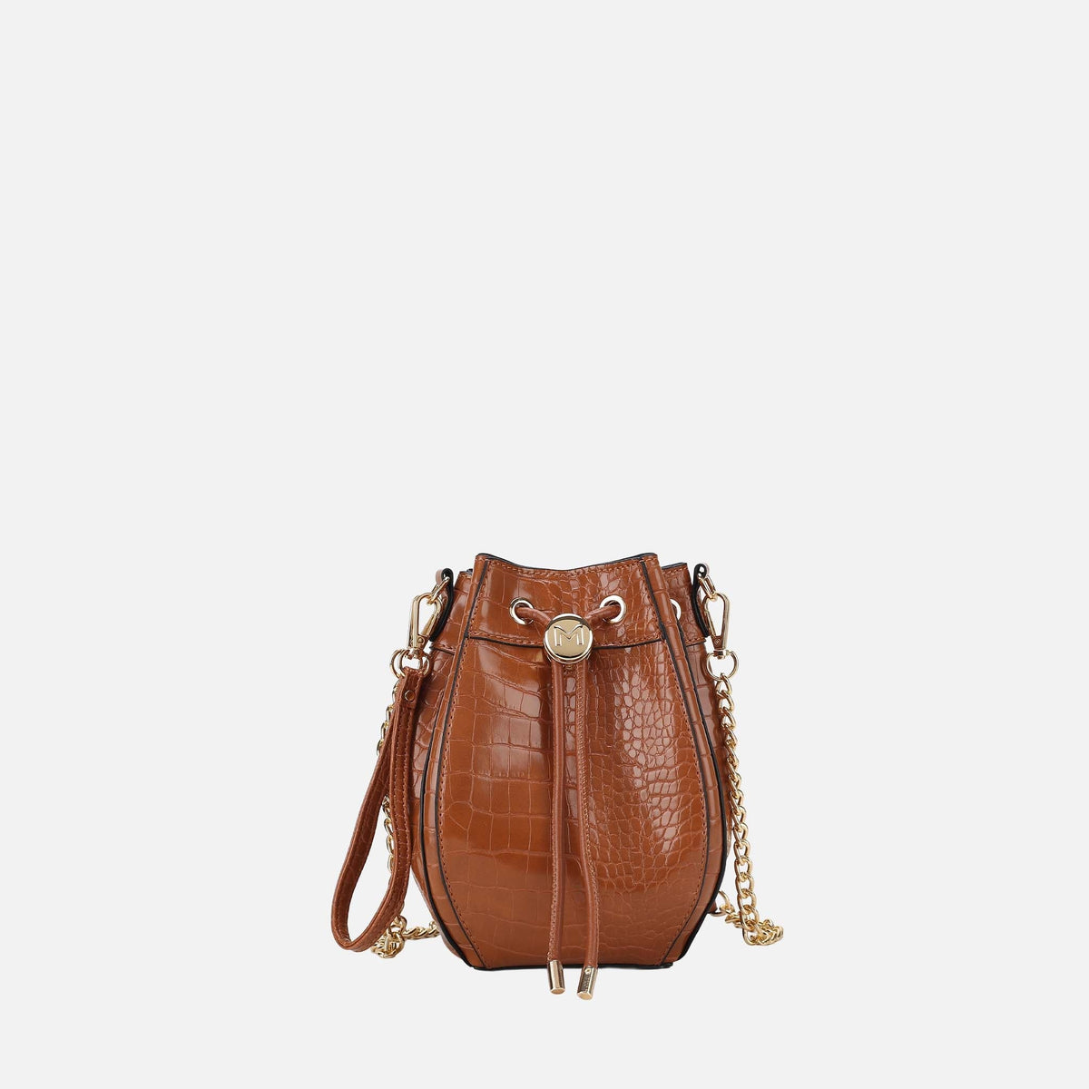 Cassidy Embossed Bucket Bag in Teal view 9