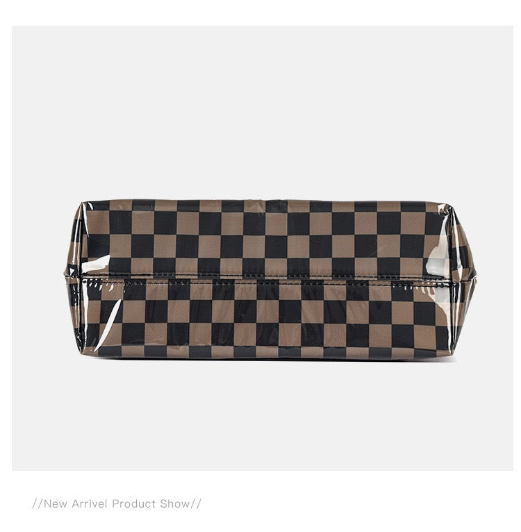 Charly Laminated Checkered Nylon Tote view 20 (bag)